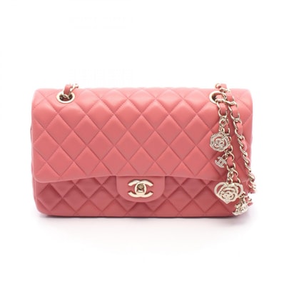 シャネル CHANEL マトラッセ シングルフラップ ショルダーバッグ バッグ レザー レディース ピンク系 A90214 【中古】