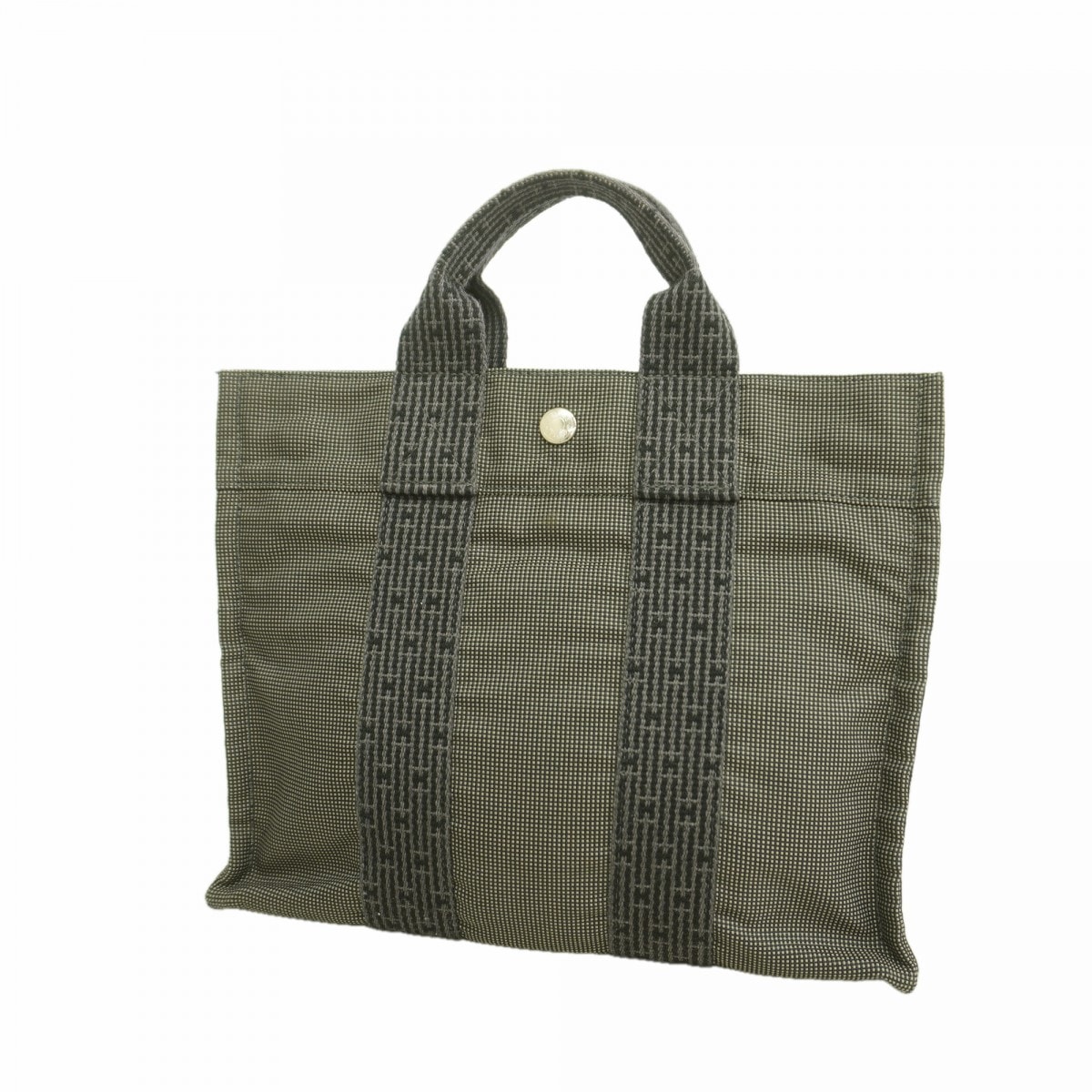 【6fd5939】エルメス ハンドバッグ エールラインPM キャンバス グレー シルバー金具【中古】メンズ レディース ユニセックス