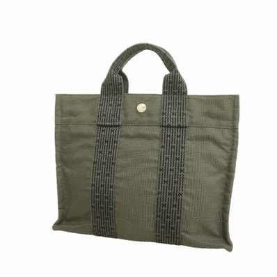 【6fd5939】エルメス ハンドバッグ エールラインPM キャンバス グレー シルバー金具【中古】メンズ レディース ユニセックス