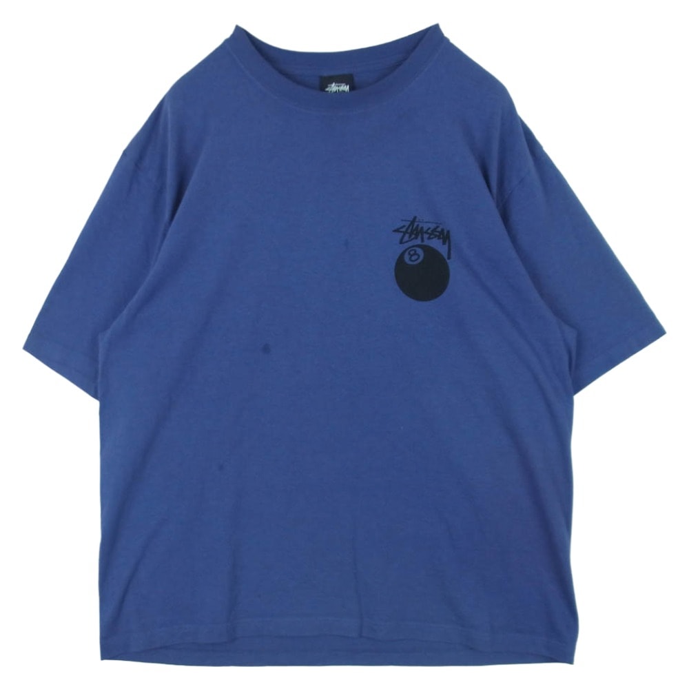 STUSSY ステューシー 8 BALL Pigment Dyed エイトボール ピグメント ダイド Tシャツ 半袖 カットソー ネイビー系 L【中古】