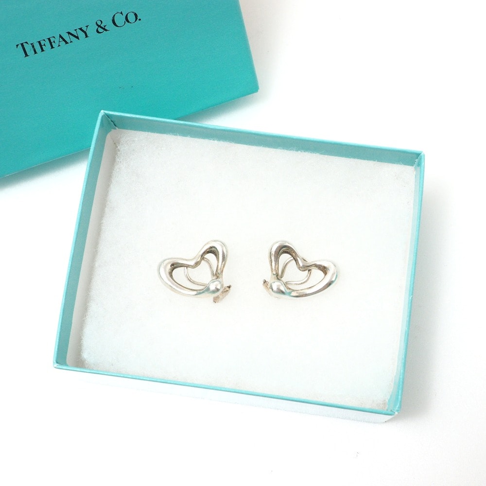 TIFFANY&Co. ティファニー オープンハート イヤリング 両耳用 シルバー925 ブランド古着【中古】20250701/RA5188