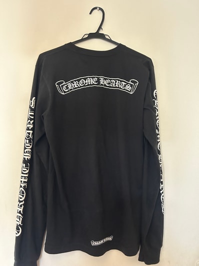 Chrome Hearts Scroll Logo L/S T-Shirt "Black"