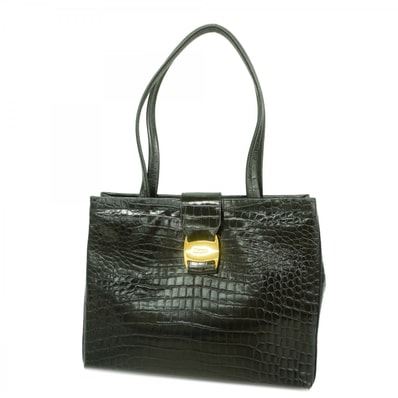 ★SALE【6ce6357】サルヴァトーレフェラガモ ショルダーバッグ ヴァラ レザー ブラック ゴールド金具【中古】レディース