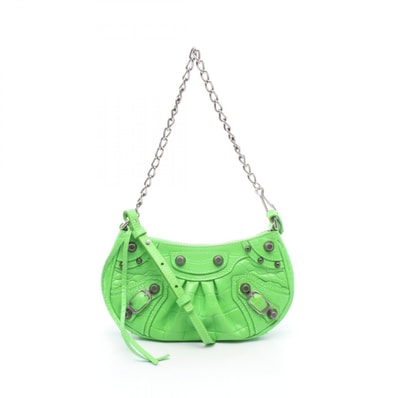 バレンシアガ BALENCIAGA LE CAGOLE MINI BB ル カゴール ミニ 2WAY ハンドバッグ バッグ レザー レディース グリーン系 695814.3817.Q.000959 【中古】