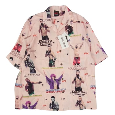 WACKO MARIA ワコマリア 26SS UFC-WM-HI01 x UFC ユーエフシー S/S HAWAIIAN SHIRT TYPE-1 ハワイアン アロハ 開襟 オープンカラー 半袖 シャツ ピンク系 M【新古品】【未使用】【中古】