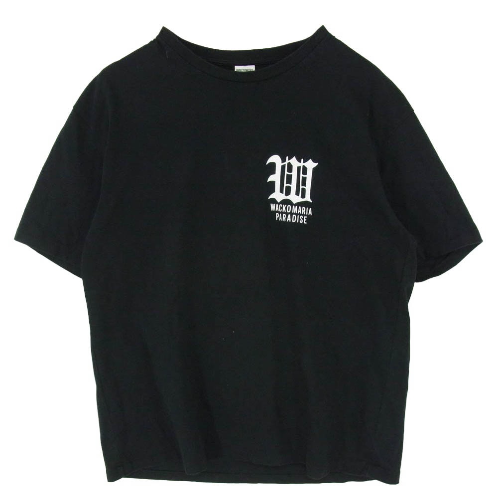 WACKO MARIA ワコマリア 25SS 25SS-WMT-WT06 WASHED HEAVY WEIGHT T-SHIRT ウォッシュド ヘビー ウエイト ロゴ プリント コットン Tシャツ ブラック系 M【中古】