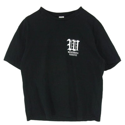 WACKO MARIA ワコマリア 25SS 25SS-WMT-WT06 WASHED HEAVY WEIGHT T-SHIRT ウォッシュド ヘビー ウエイト ロゴ プリント コットン Tシャツ ブラック系 M【中古】