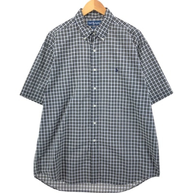 古着 ラルフローレン Ralph Lauren BLAKE 半袖 ボタンダウン チェックシャツ メンズL相当/eaa560802
