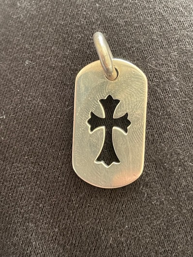 Chrome Hearts Dog Tag S Cut Out Cross "Silver"