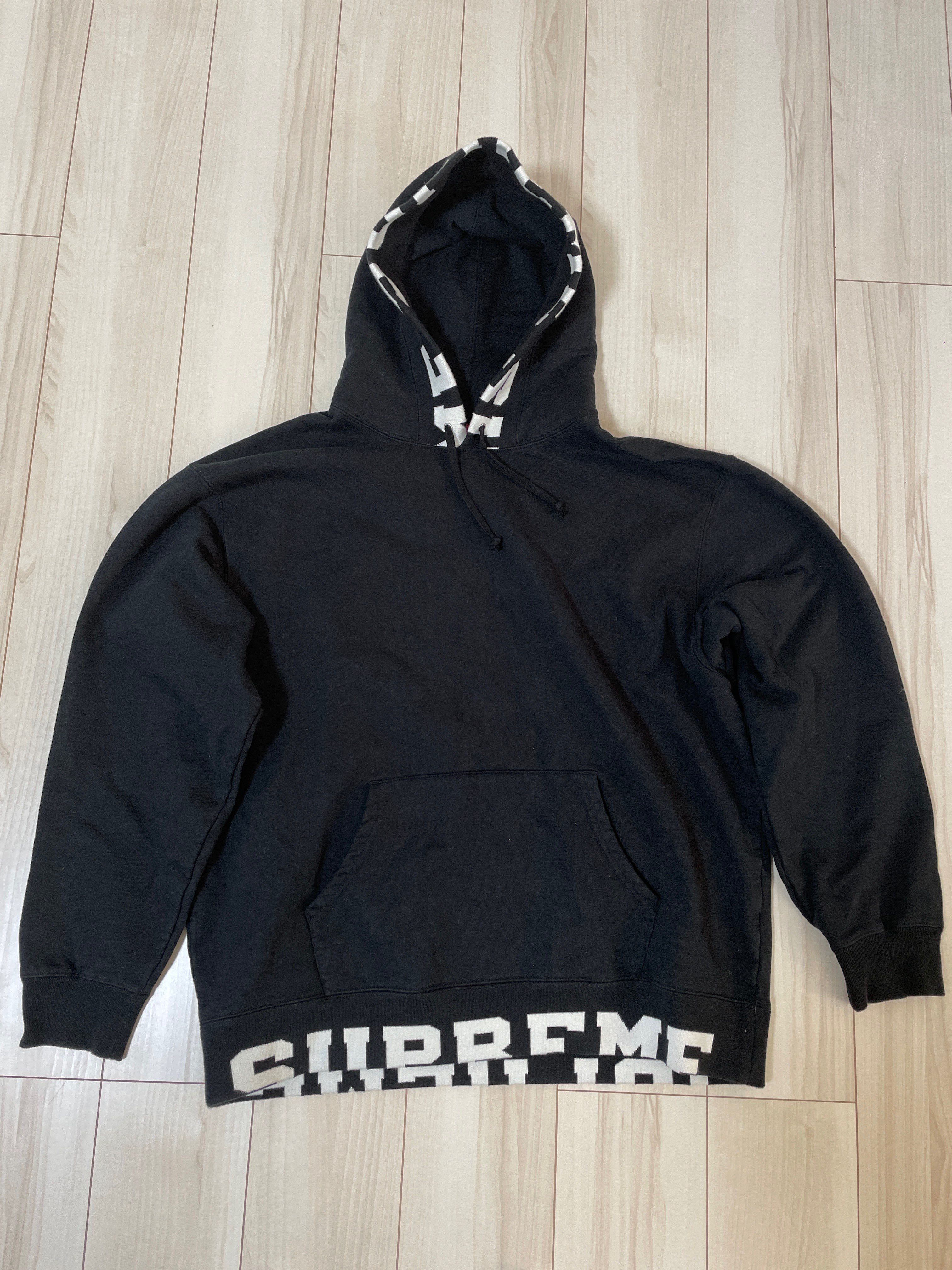Supreme Cropped Logos Hooded Sweatshirt "Black"