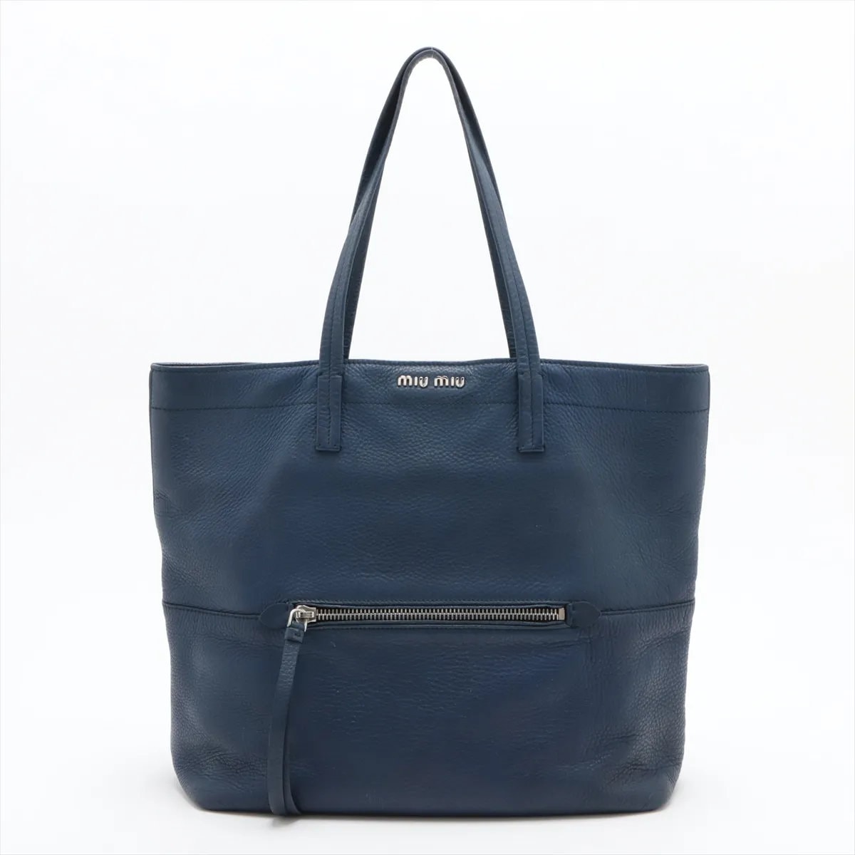 ■美品 ミュウミュウ ブルートート バッグ レザー