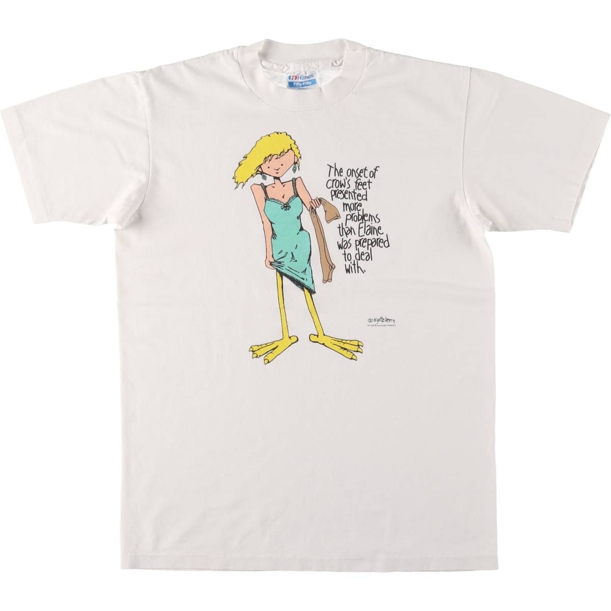 古着 80年代 ヘインズ Hanes Fifty-Fifty 青タグ プリントTシャツ USA製 メンズM相当 ヴィンテージ/eaa558891