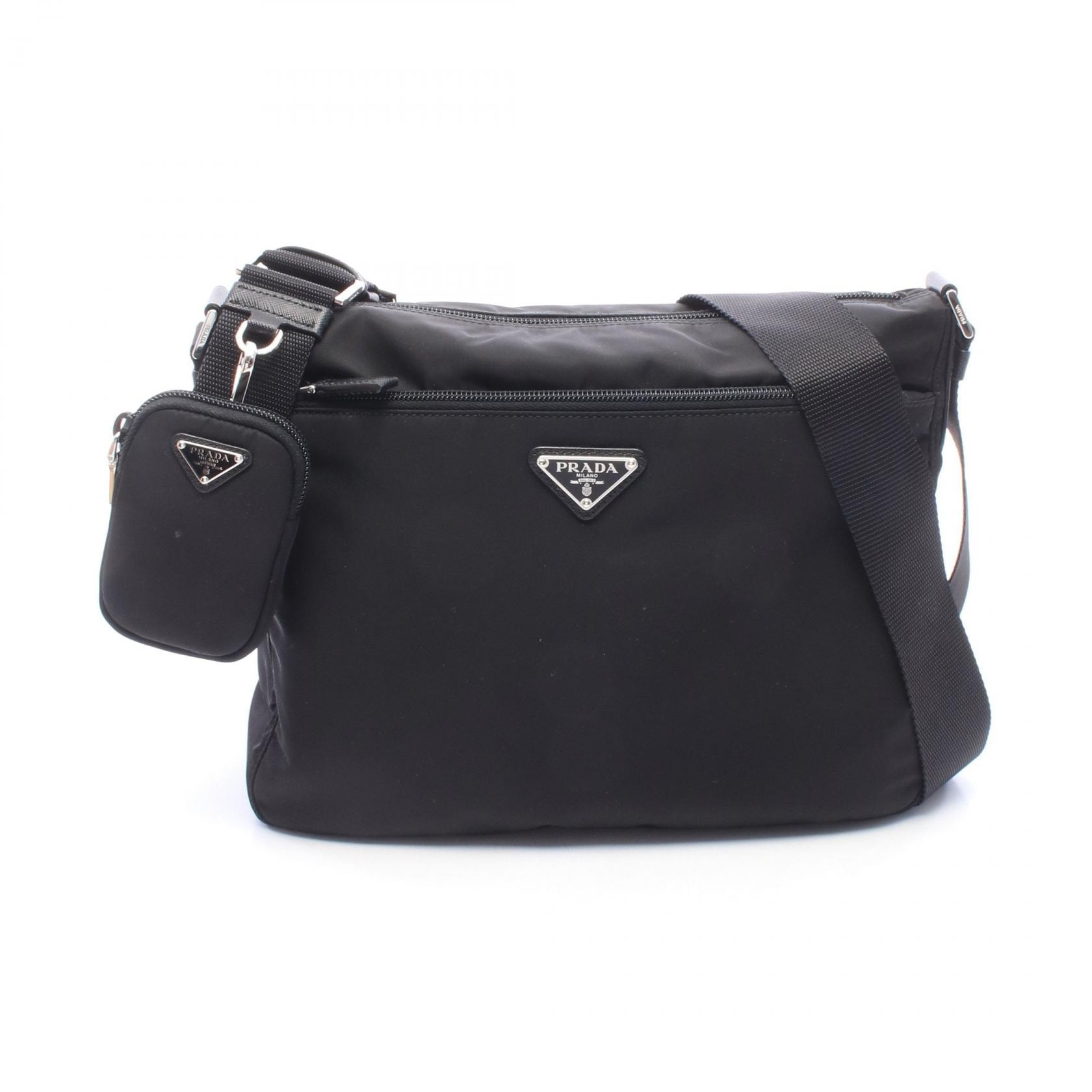 プラダ PRADA VELA ショルダーバッグ バッグ ナイロン レザー レディース ブラック系 1BC421RV44F0002 【新品】