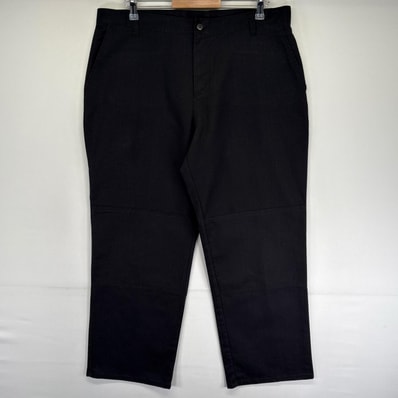 古着 ディッキーズ Dickies パンツ ダブルニー ワンポイントロゴ ジッパーフライ ツールポケット w38 L30 ブラック系 メンズ