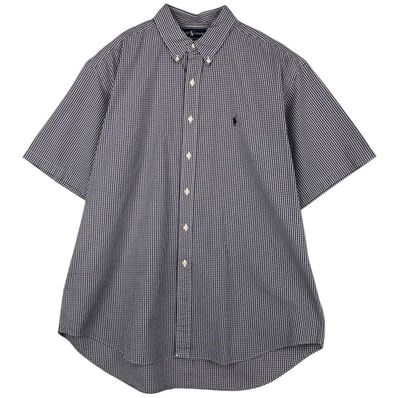 古着 ラルフローレン Ralph Lauren BLAKE ギンガムチェック 半袖 ボタンダウン チェックシャツ メンズXL相当/eaa623592
