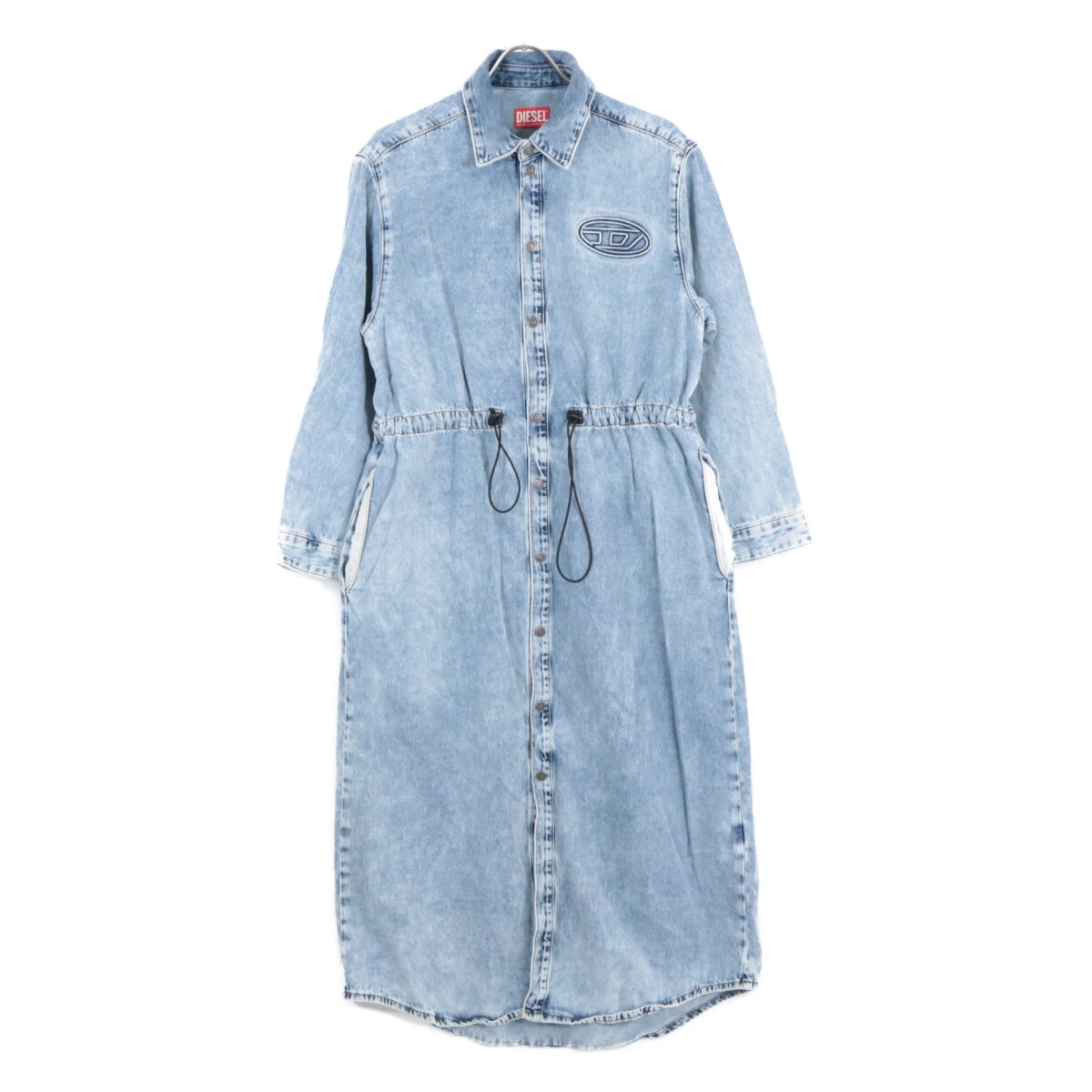 ディーゼル A14997 インディゴ DE-REAMY-S ウォッシュ加工 ドローストリングスワンピース XS