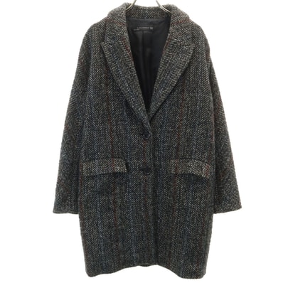 ZARA WOMAN ザラウーマン ツイード チェスターコート XS ブラック