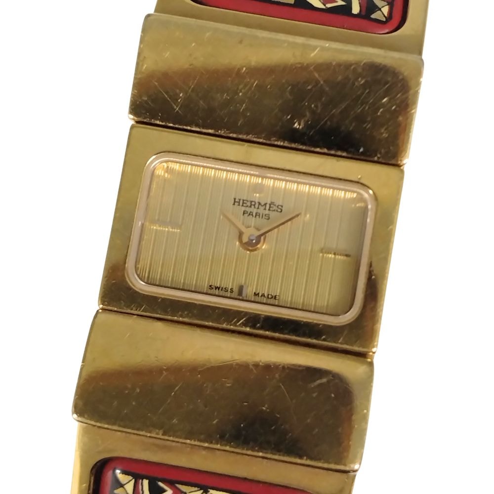 やや傷や汚れあり】HERMES エルメス ロケ LO1.201 バングルウォッチ  