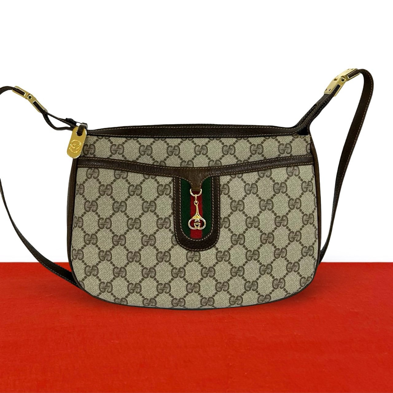 B (目立った傷や汚れなし)】GUCCI グッチ シェリーライン GG 柄 ロゴ
