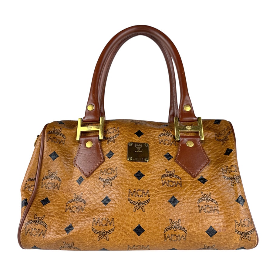 エム シー エム MCM ハンドバッグ レザー ブラウン レディース【中古】 z9037