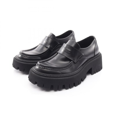 バレンシアガ BALENCIAGA TRACTOR トラクター ローファー 靴 レザー レディース ブラック系 760439 【中古】