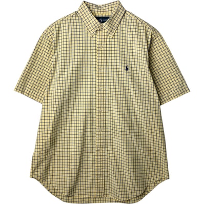 古着 ラルフローレン Ralph Lauren CLASSIC FIT 半袖 ボタンダウン チェックシャツ メンズL相当/eaa641190