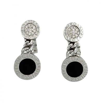 BVLGARI ブルガリ イヤリング ブルガリブルガリ 18金WG Au750 ジュエリー アクセサリー K18ホワイトゴールド ダイヤモンド レディース 約16.4g【中古品】