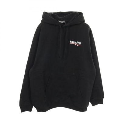 バレンシアガ BALENCIAGA Political Campaign パーカー 衣料品 トップス コットン メンズ レディース ブラック系 【中古】