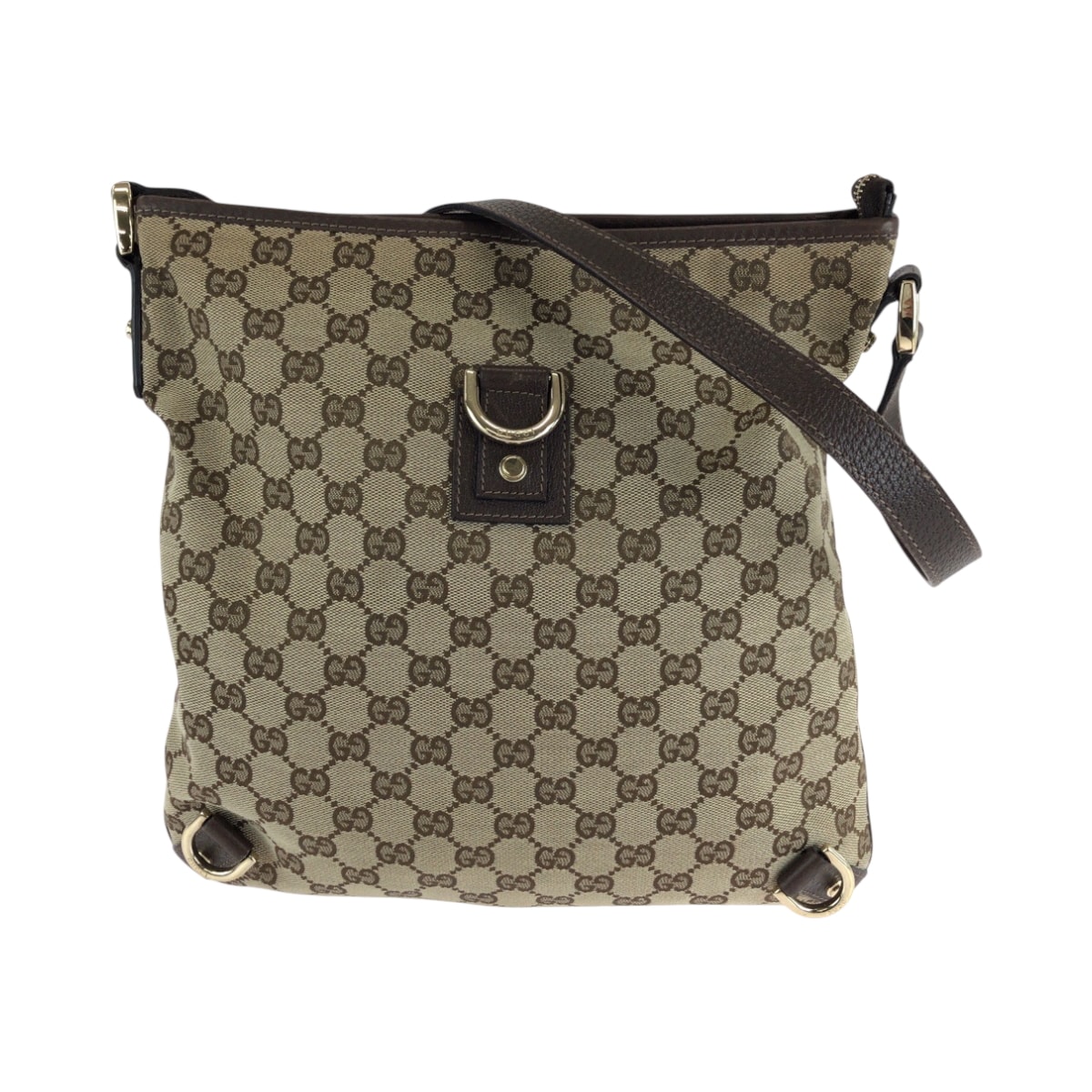 美品 GUCCI グッチ アビー ブラウン ゴールド金具 GGキャンバス ショルダーバッグ ポシェット 506321 【中古】