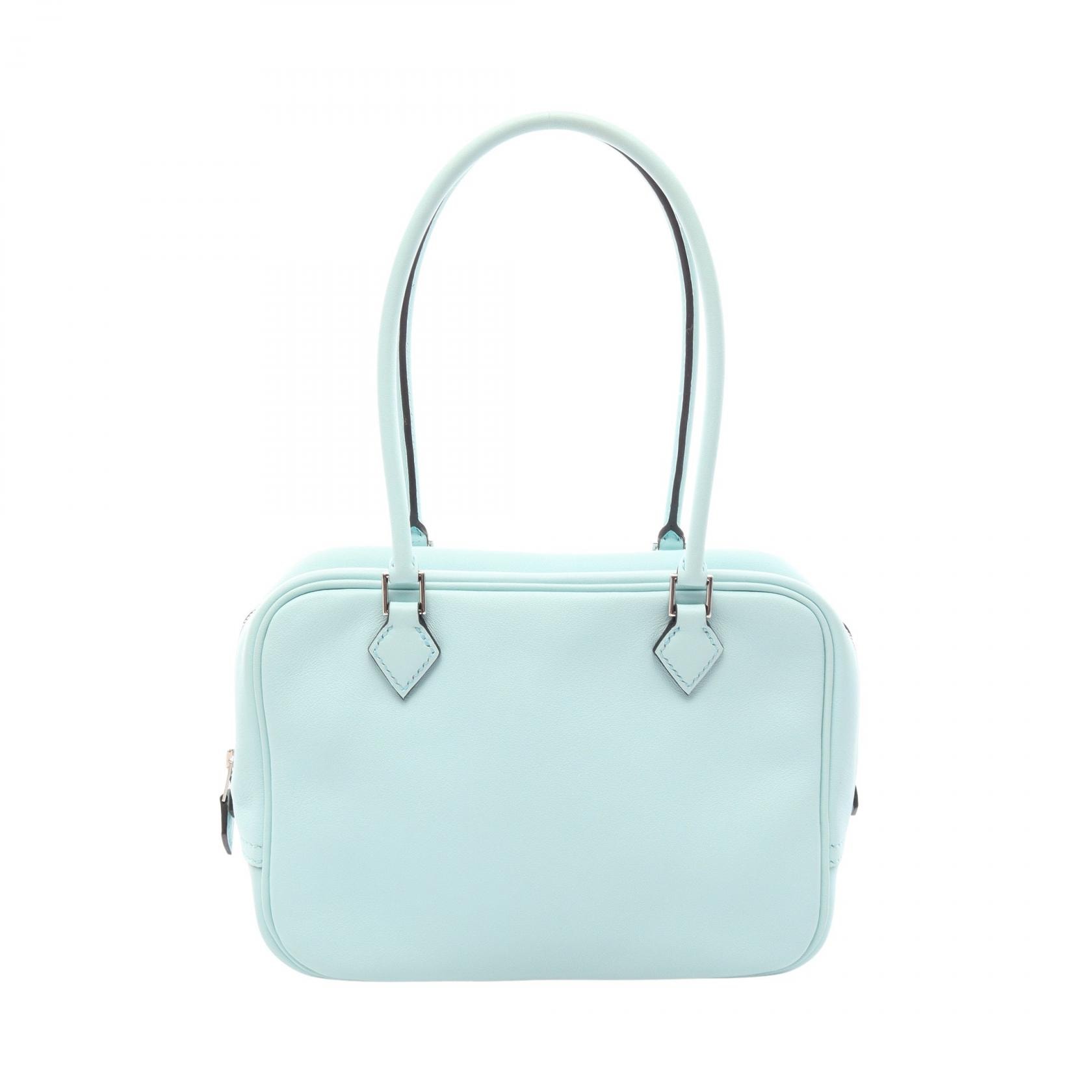 エルメス HERMES プリュム2 ミニ ハンドバッグ バッグ レザー ヴォースイフト ヴォースイフト ブルーアトール A刻印(2017年製造) レディース ブルー系 【中古】