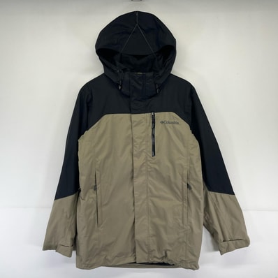古着 コロンビア Columbia ジャケット ワンポイントロゴ フーディ アウトドア マウンテン ロゴ フルジップ S ブラック系 メンズ