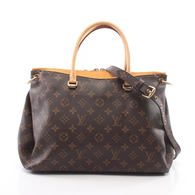 ルイ・ヴィトン LOUIS VUITTON パラス 2WAY ハンドバッグ バッグ PVCコーティングキャンバス レザー モノグラム サフラン レディース ブラウン系 / イエロー系 M40929 【中古】