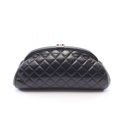 シャネル CHANEL マトラッセ がま口 セカンドバッグ クラッチバッグ バッグ ラムスキン(羊革) レディース ブラック系 【中古】