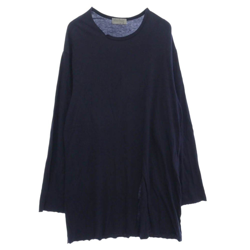 Yohji Yamamoto POUR HOMME ヨウジヤマモトプールオム 24SS HL-T11-074 WOOL MIX SINGLE JERSEY SLIT ROUND NECK T シングル ジャージー スリット ラウンドネック Tシャツ 3【中古】