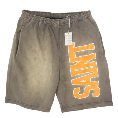 SAINT MICHAEL セントマイケル 26SS SM-MK8-0000-070 CUT SEW EASY SHORTS カットソー イージー ショーツ ショート ハーフ パンツ グレー系 M【極上美品】【中古】