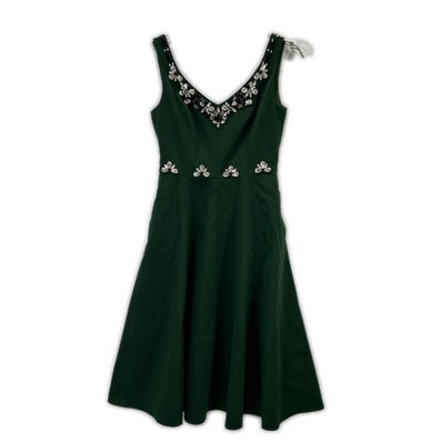 ケイトスペード KA411C021 グリーン エンベリッシュド ファイユ グレース ドレス 0