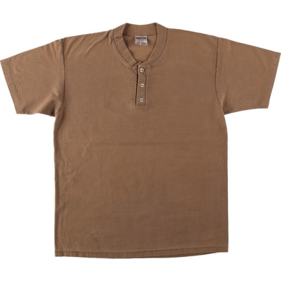古着 90年代 ONEITA SUPER HEAVYWEIGHT 無地ヘンリーネックTシャツ USA製 メンズXL相当 ヴィンテージ/eaa638510