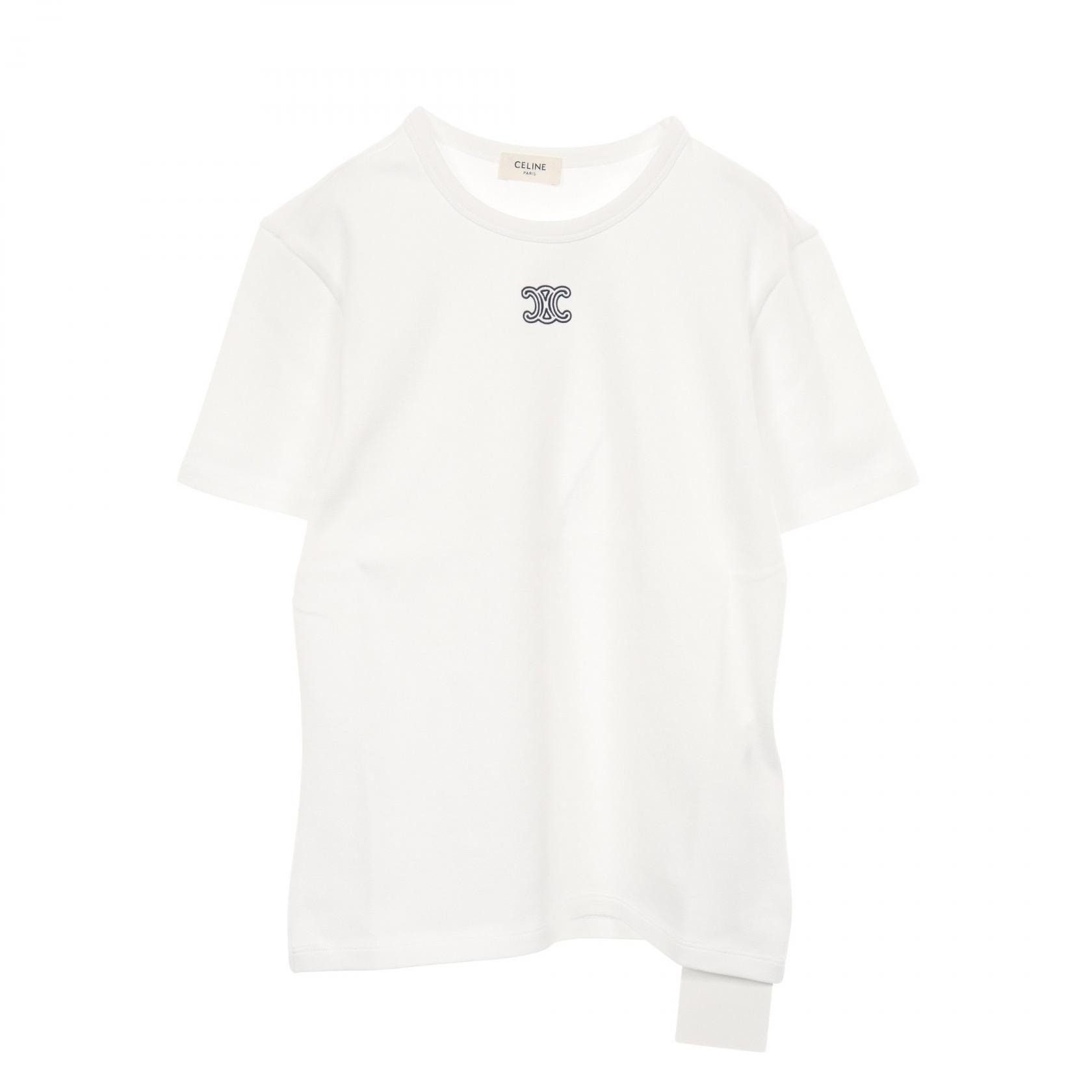 セリーヌ CELINE トリオンフ 半袖Tシャツ 衣料品 トップス コットン レディース ホワイト系 RX0IX140701MAS 【新品】