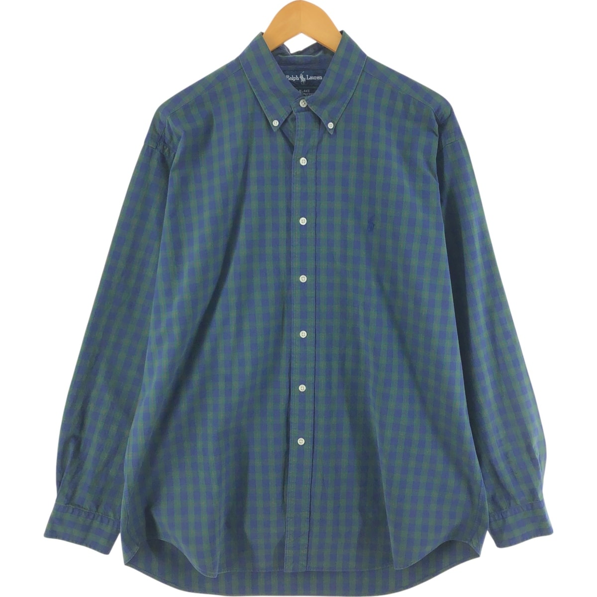 古着 ラルフローレン Ralph Lauren BLAKE 長袖 ボタンダウンチェックシャツ メンズL相当/eaa521370