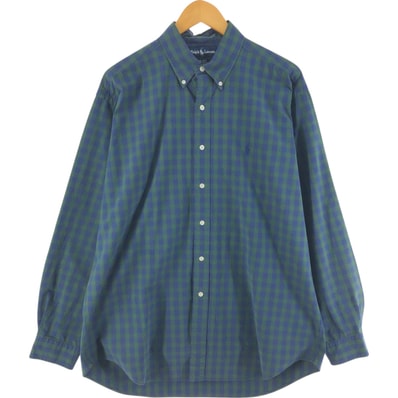 古着 ラルフローレン Ralph Lauren BLAKE 長袖 ボタンダウンチェックシャツ メンズL相当/eaa521370