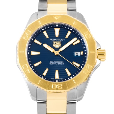 【新品】TAG HEUER タグホイヤー 保証書2026年 アクアレーサー プロフェッショナル200 ソーラーグラフ WBP1120.BB0002 ステンレススチール 18K 5N ゴールドプレート【中古】