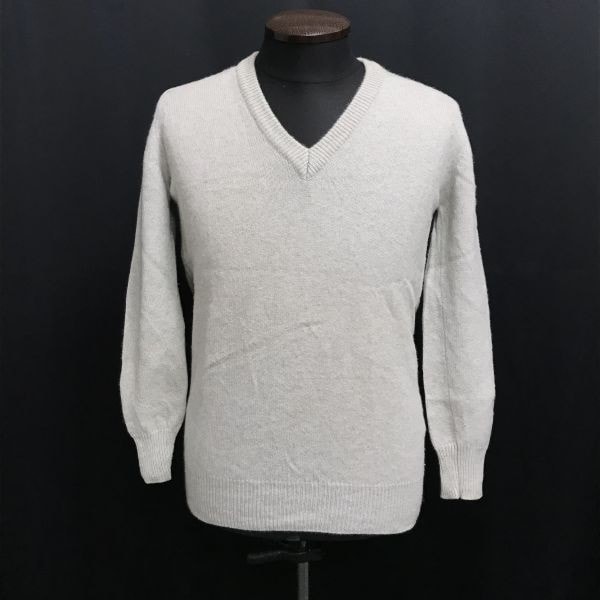 イタリア製★アーペーセー/A.P.C.★100%ウール/Vネックセーター/無地【メンズS/ライトグレー/light gray】Tops/sweater◆cBH560