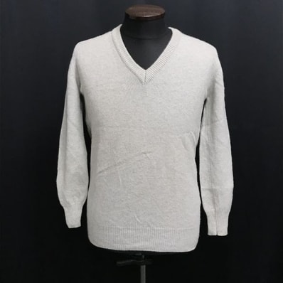 イタリア製★アーペーセー/A.P.C.★100%ウール/Vネックセーター/無地【メンズS/ライトグレー/light gray】Tops/sweater◆cBH560