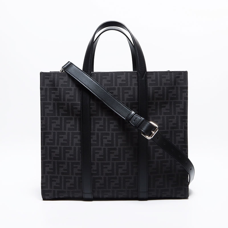 フェンディ FENDI ズッカ 2way FFジャガード レザー 7VA390 トートバッグ【中古】