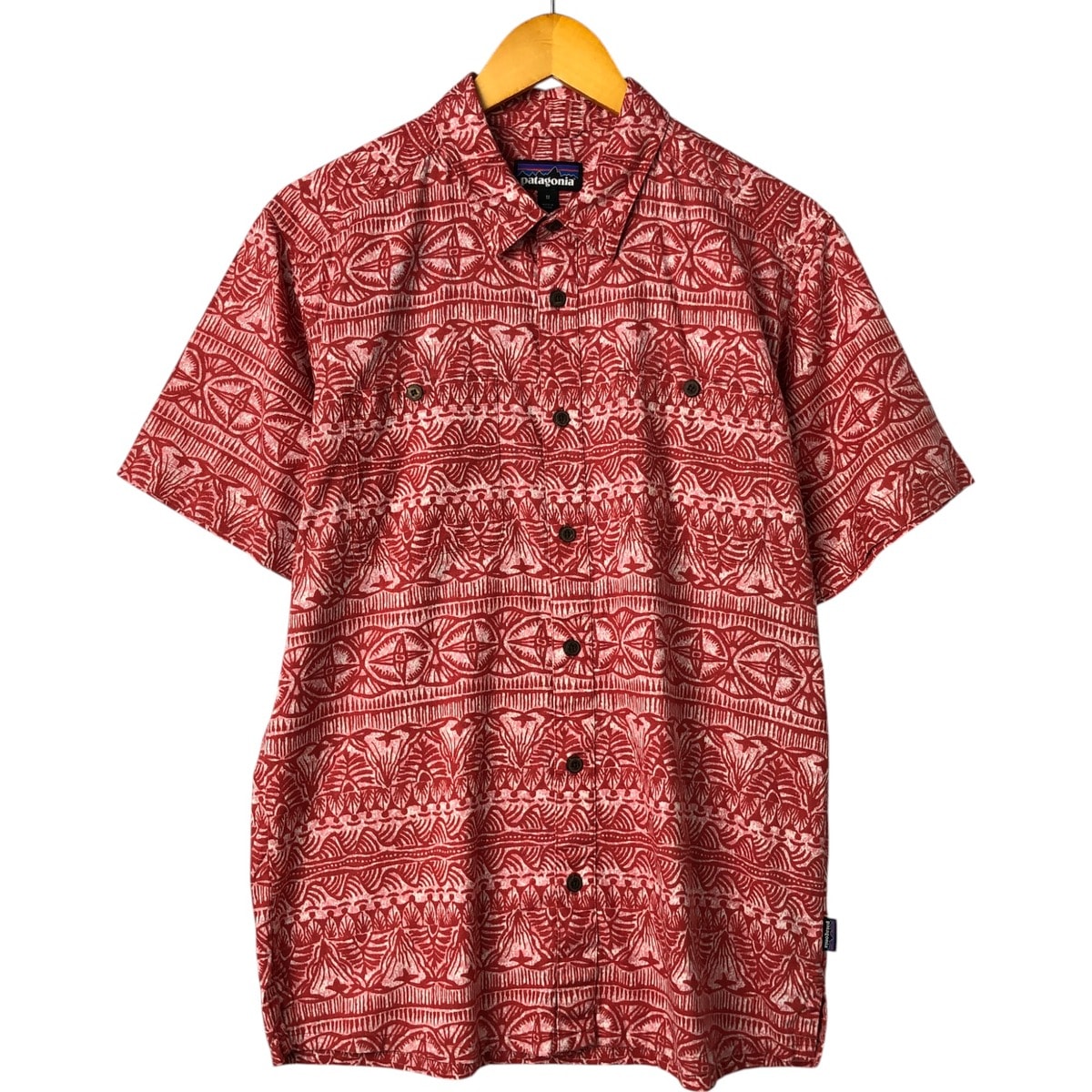 古着 パタゴニア Patagonia 53139SP19 総柄 ヘンプ×オーガニックコットン ハワイアンアロハシャツ ボックスシャツ メンズM相当/eaa541114
