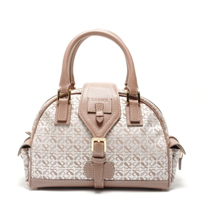 ロエベ LOEWE アナグラム ミニ トラベラー ボーリング ハンドバッグ【中古】