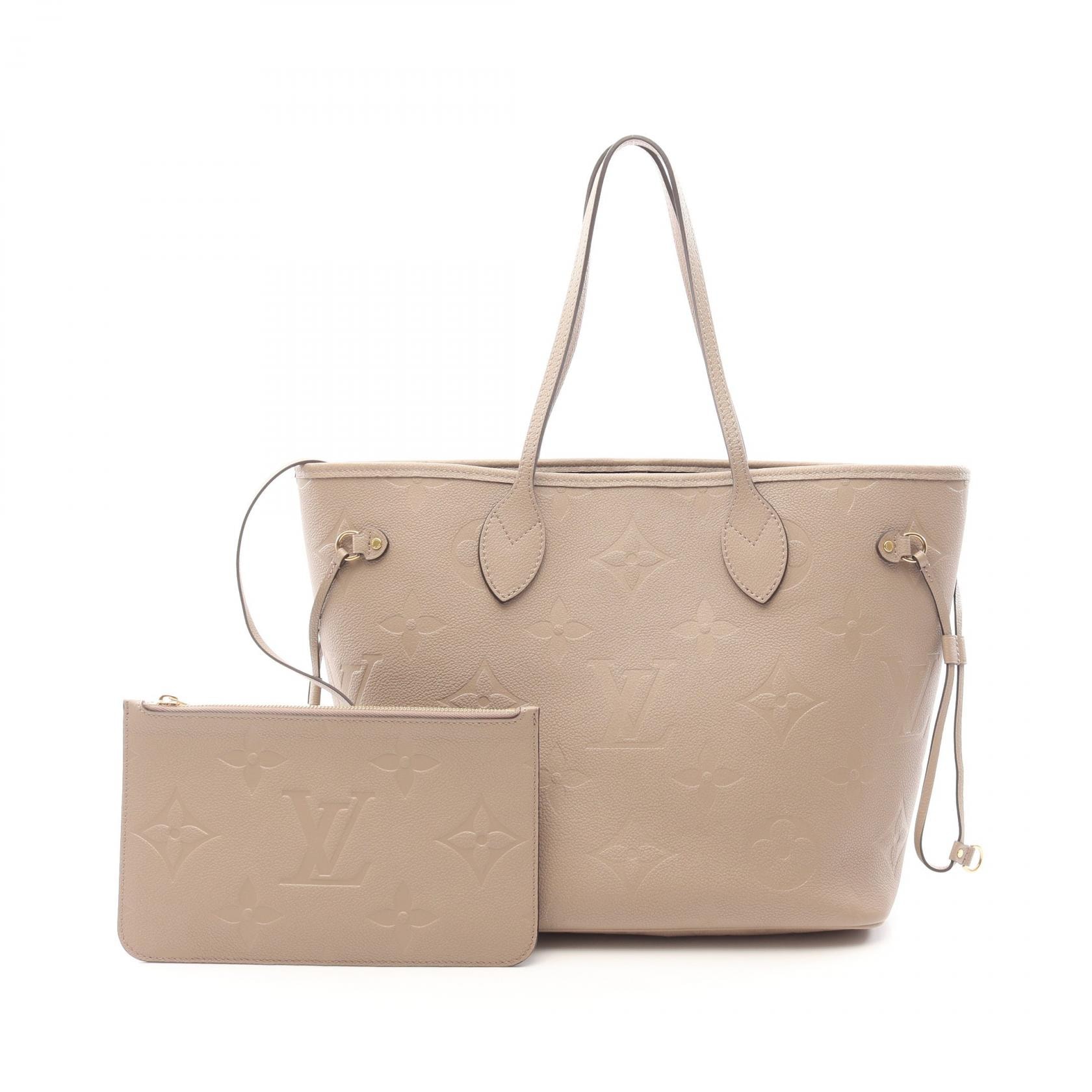 ルイ・ヴィトン LOUIS VUITTON ネヴァーフルMM トートバッグ バッグ レザー モノグラム・アンプラント トゥルトレール レディース ベージュ系 M45686 【中古】