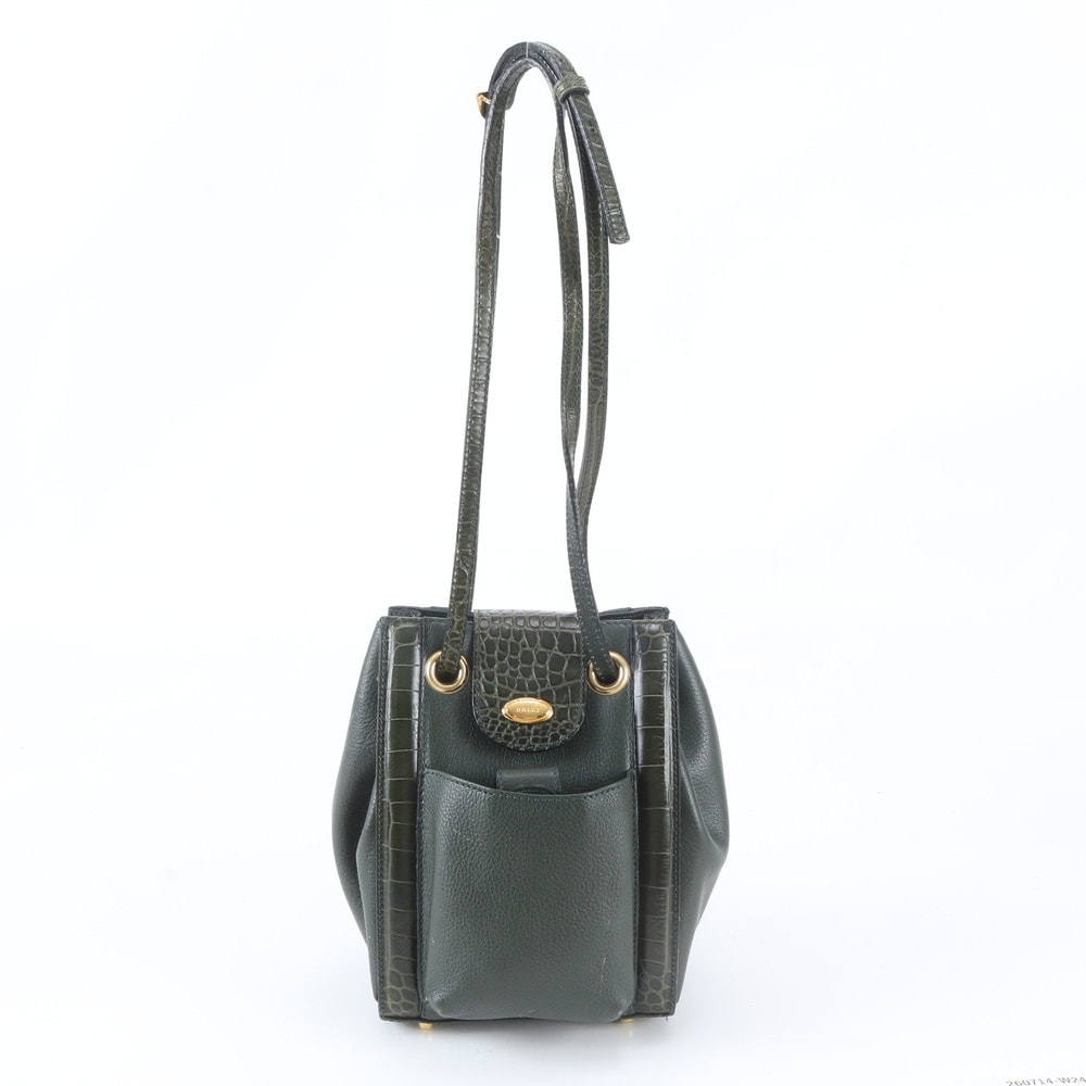 ■美品 バリー クロコダイル エンボスショルダーバッグ レザー