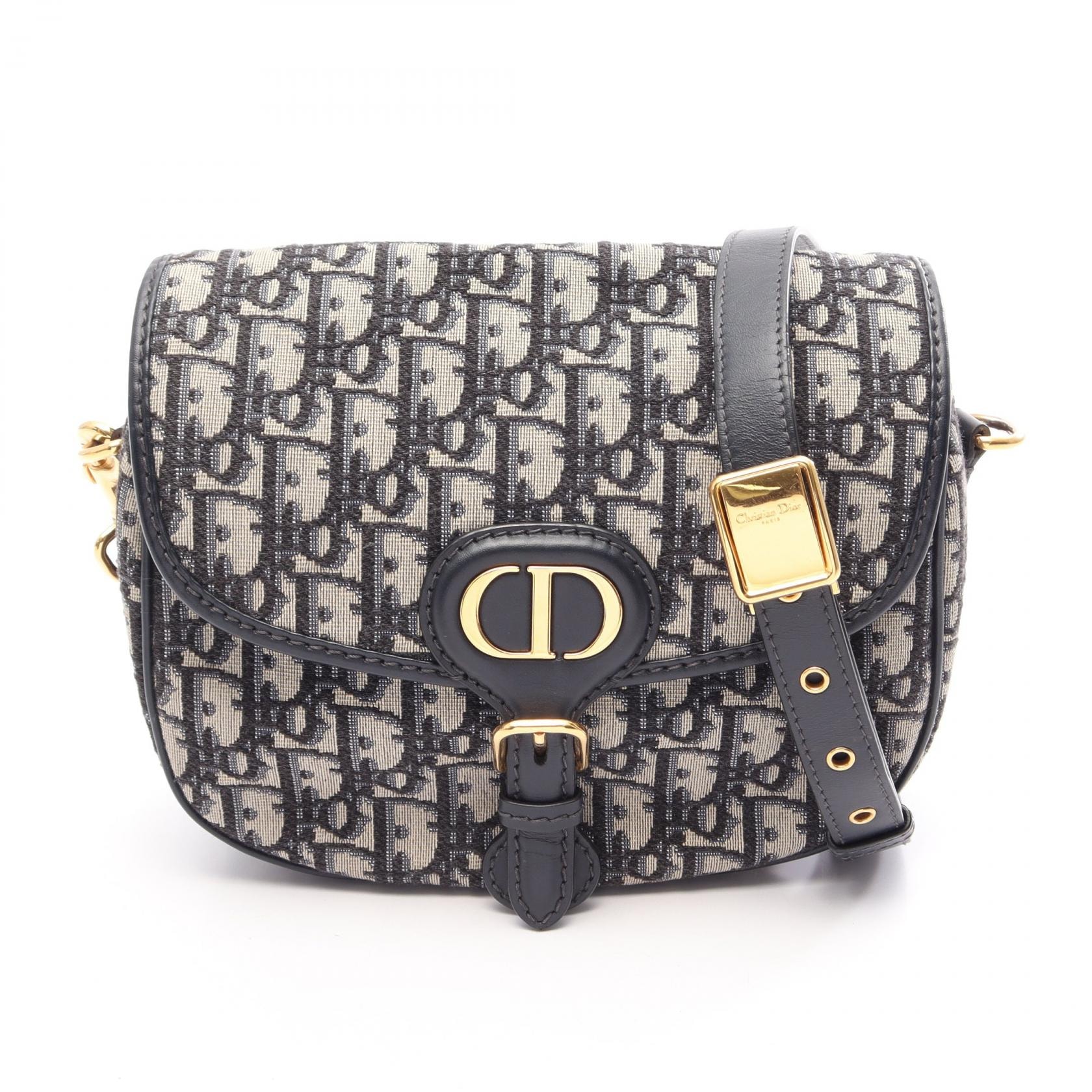 ディオール Dior Bobby バッグ ミディアム オブリーク ショルダーバッグ バッグ キャンバス レザー レディース ベージュ系 / ネイビー系 M9337UTZQ_M928 【中古】