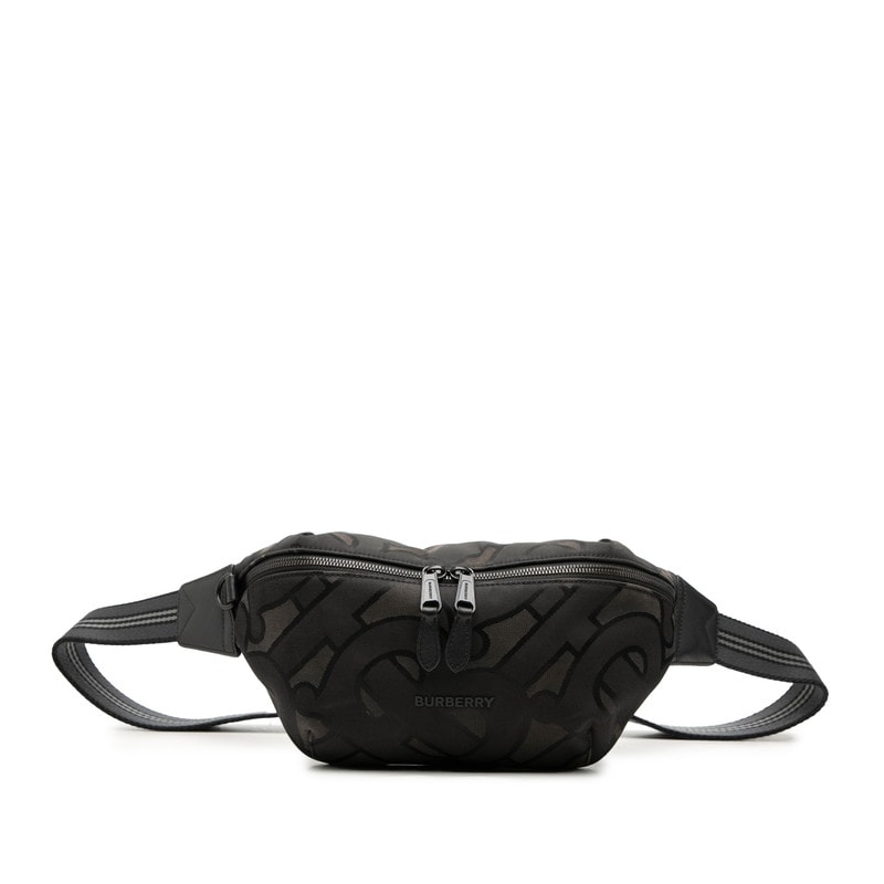 バーバリー TBモノグラム ソニー ウエストバッグ バムバッグ 8043707 ブラック ナイロン レザー メンズ BURBERRY 中古